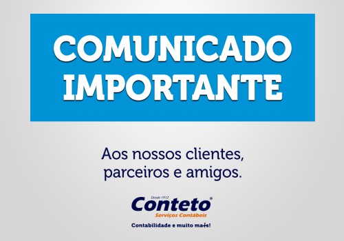 COMUNICADO DA CONTETO AOS CLIENTES E AMIGOS