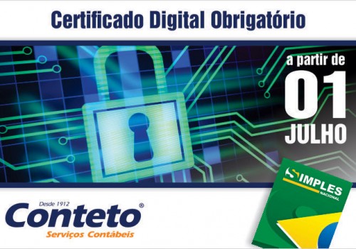 Obrigatoriedade do certificado digital